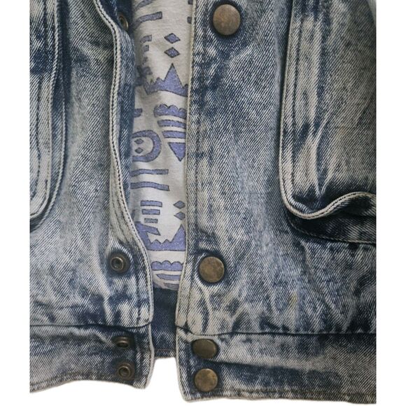 Land Rover Vintage Stone Wash Jean Jacket With Leather  Size L - Picture 8 of 9